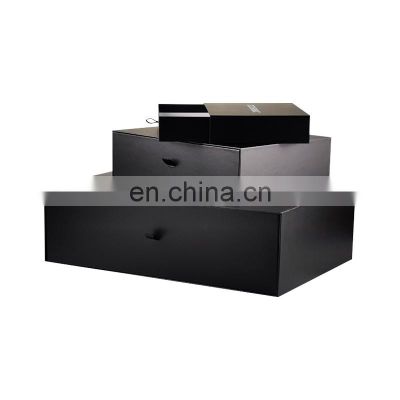 High quality foil stamping logo multi layer drawer box sliding side box with ribbon handle customized size sweets packaging box