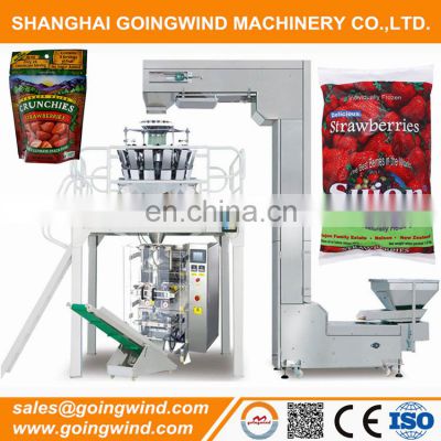 Automatic frozen strawberries packing machine dried strawberry weighing packaging machinery good price for sale