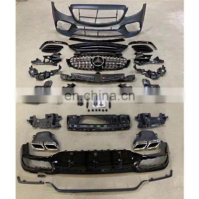 E63s AMG style car body kit for Mercedes Benz E-class include front bumper assembly GT grille tail lip tail throat