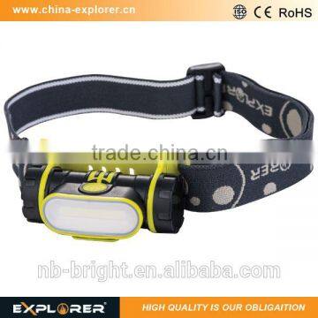 rechargeable wide angle COB LED headlamp