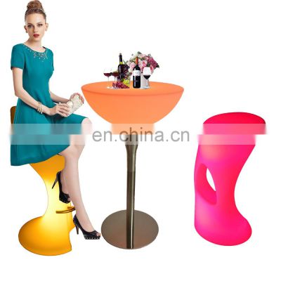 furniture high chair /outdoor IP65 led furniture commercial table event party wedding light up plastic high chair for bar table