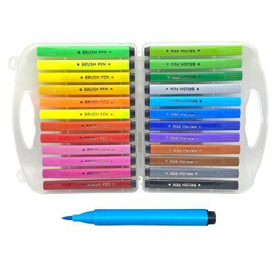 TOM ART factory low MOQ cheap felt tip soft water color brush pens watercolor brush marker pen for artist drawing