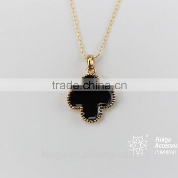 Fashion shiny diamond gold and black oil drip necklace for girls