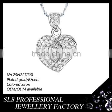 Heart charms bulk costume jewelry manufacturer thailand GEMSTONE JEWELRY heart pendant necklace