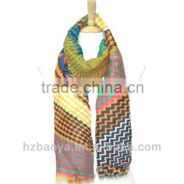 Printing striped hot scarves Fashion Cheap scarf in hangzhou factory