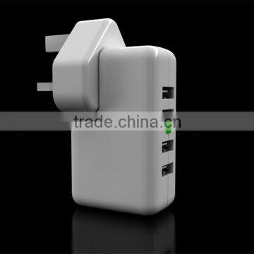 Mobile Phone USB Charger 5V 4.1A Output 4 Port USB UK/EU/US Standard Available