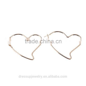 Fashion & Cheap Jewelry South Africa style gold plated Cut out heart shaped lovely hoop earrings