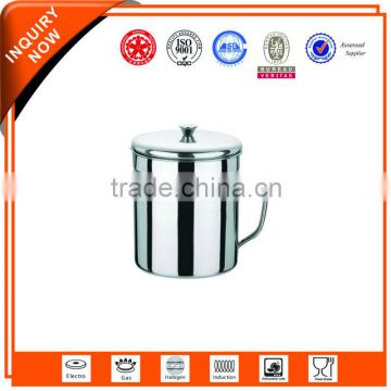 High grade stainless steel oil storage cup / oil drain cup with filtering strainer