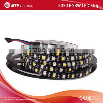 5050 RGBW 5m 60leds/m led strip rgbw RGB+Warm White strip Waterproof in silicon IP65 Black PCB DC12V SMD 5050 Mixed color