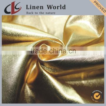 101 100%Linen 14*14 50*54 53/54" Golden Foil Fabric