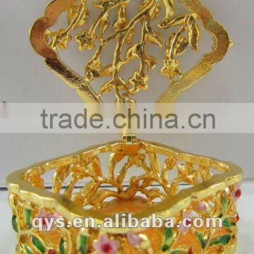 Rhombus Shape Metal Jewelry Box
