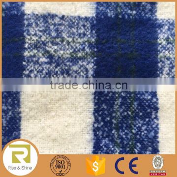 Wholesale 100% Acrylic woven blue plaid fringed throw blanket