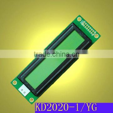 20x2 character yellow green LCD module