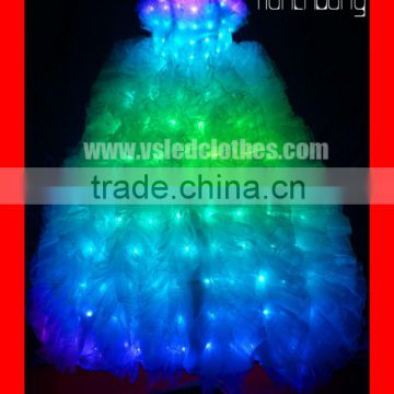 Programmable Light Color Wedding Dresses, Wireless DMX512 LED Dance Costume