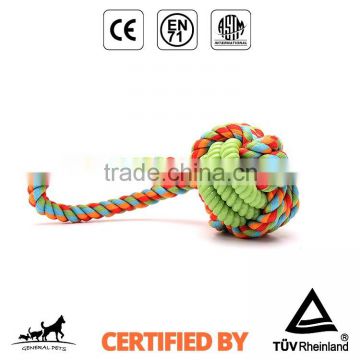 cotton rope knot dog rope toy eco friendly with rubber toy
