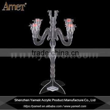 Newest cheap price high quality fashion clear wedding acrylic candelabra