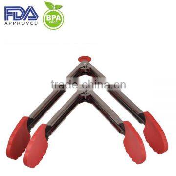 Silicone small kitchen food tong, bread tongs, mini food tongs best seller