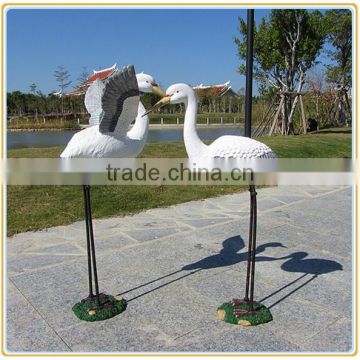 Custom artificial bird egret crane garden sculpture fiberglass egret sculpture manufacturer