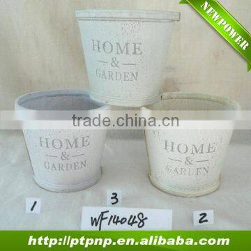 white color wooden flower pot seed planter