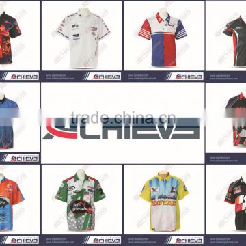Sports wear producing polyester racing crew shirt wholesale