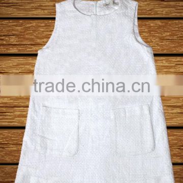 2014 Hot and cheap white pure cotton dress baby girl kids