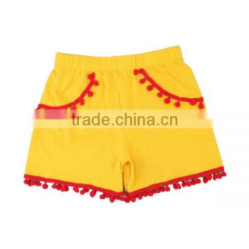 Wholesale Boutique Girl Clothing kids Summer Shorts With Flutter Bulb Solid Girls' Shorts