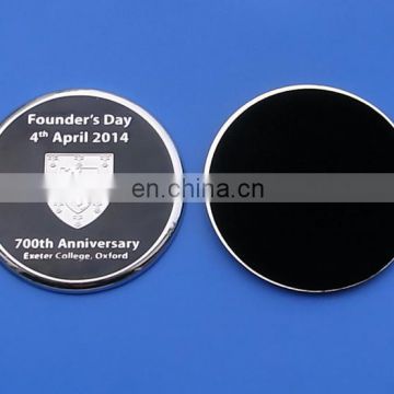 university anniversary metal leather cup coaster