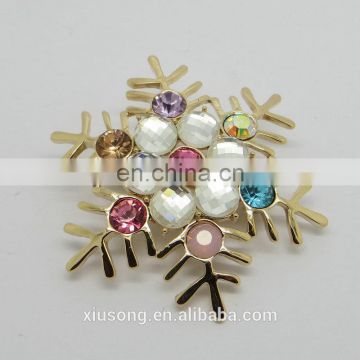 Crystal rhinestone flower brooch for wedding,Christmas snowflake crystal brooch