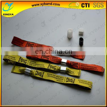 One time use specialized woven festival wristband