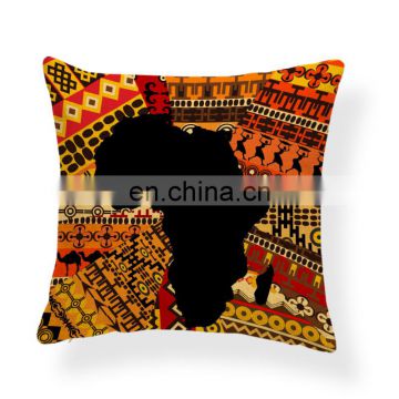 Wholesale Ethnic African Throw Pillow Covers Velvet Decorative Africa Map Outdoor Cushion Cover