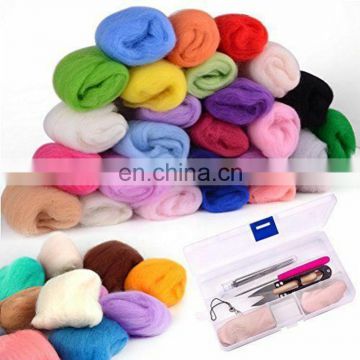 Handmade DIY Wool Poke Felting Kit with fine merino wool yarn
