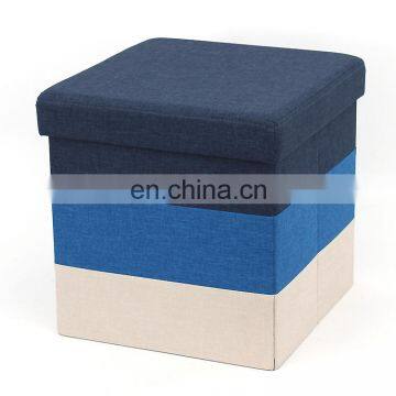 Customized Living room furniture square fabric folding storage ottoman cube