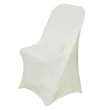 Ivory Elastic Stretch Spandex Folding Chair Cover for Wedding Party Dining Event Restaurant