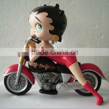 Resin Crafts Statues Motorcycle Betty Boop Figurines