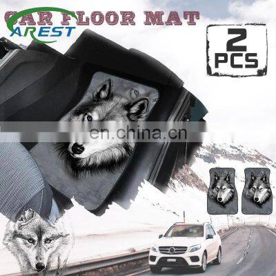 4pcs Ferocious Wolves Car pads Carpet Universal Car Floor Foot Mats Sublimation Anti-Slip Neoprene Interior Protect Accessories