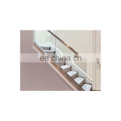 Stair mounted aluminum U channel Glass Railing