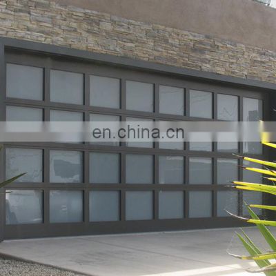 Modern electric see through  9x8 glass garage doors for house