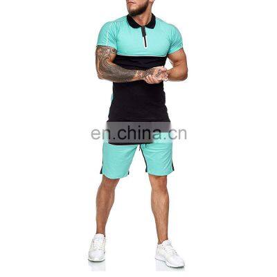 Summer men's short sleeve sports sets men's jogging t shirts and shorts set