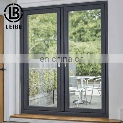 Aluminum alloy frame Hinged doors tempered glass Casement door for commercial