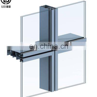 Construction exterior glass wall facade panels aluminum frame glazing unitized curtain wall