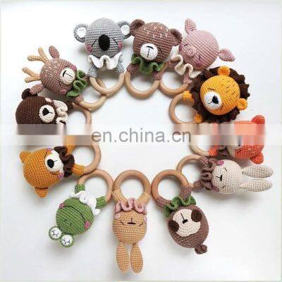 Best Price Crochet Animal Rattle, Soft Rattle Wooden Crochet Handmade Kid's Toy Vietnam Supplier Cheap Wholesale