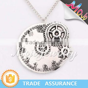 Nickel Free Material Round Coin Shaped Metal Pendant Necklace