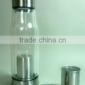 New type Borosilicate Glass Water Bottle withTea Infuser