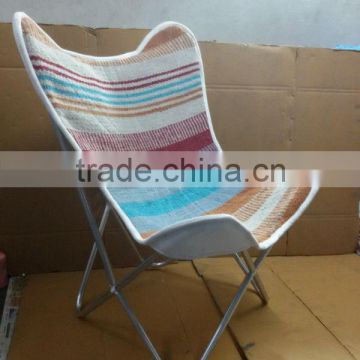 Butterfly chair with woolen seating