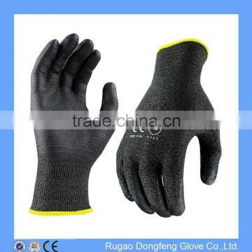 Black HPPE Palm Foam Nitrile Coated Anti Cut Screen Touch Gloves