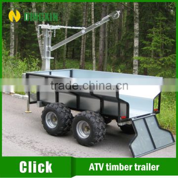 ATV Quad forest timber trailer with electric winch crane