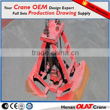 Four-rope grab for overhead crane