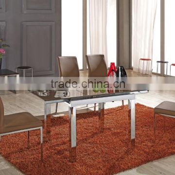 modern design glass top hotel table chrome coffee table legs