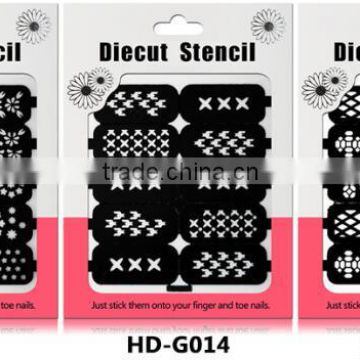 reusable stampling tool nail art stencil stickers HD 18styles nail Hollow stickers