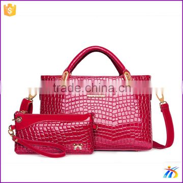 2015 fashion 2PCS set bag Stone Pattern handbag for women with high quality